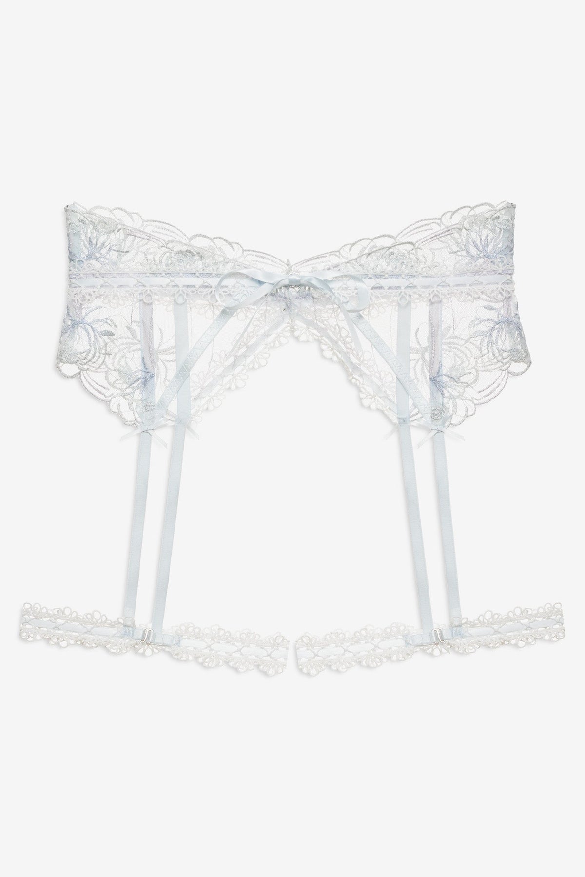 Shimmer Garden Garter Belt Blue - For Love & Lemons
