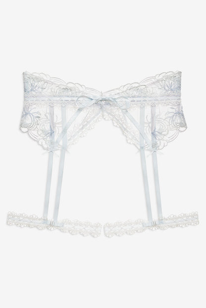 Shimmer Garden Garter Belt Blue - For Love & Lemons