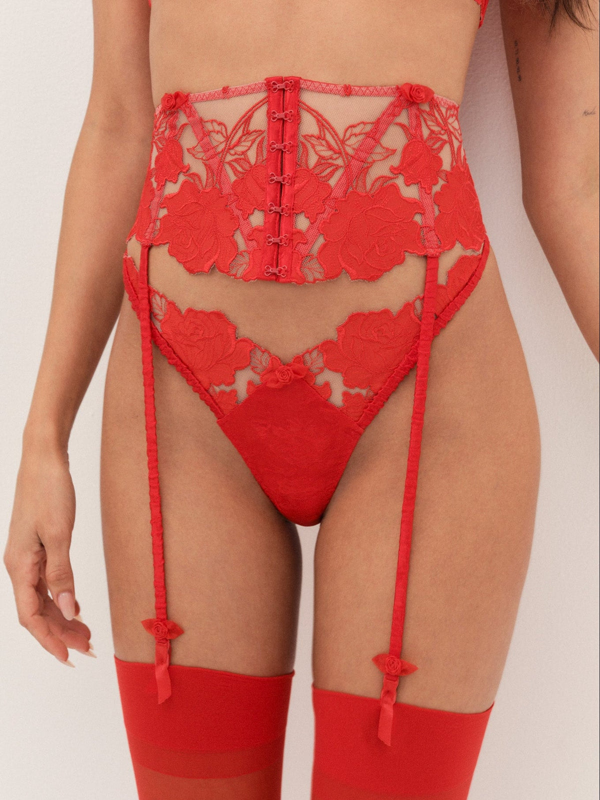 Love is a Rose Garter Belt Red - For Love & Lemons