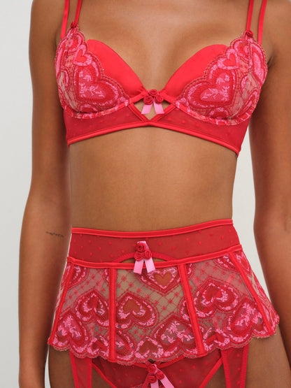Heartbeat Garter Belt Red - For Love & Lemons