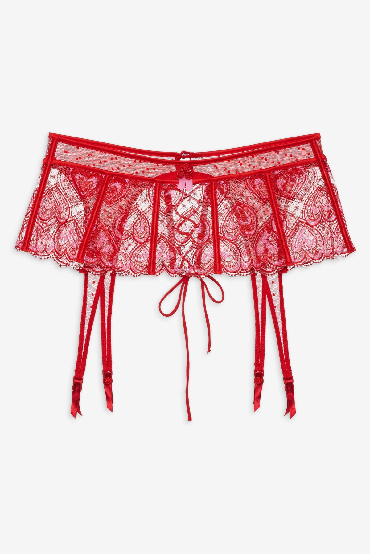 Heartbeat Garter Belt Red - For Love & Lemons