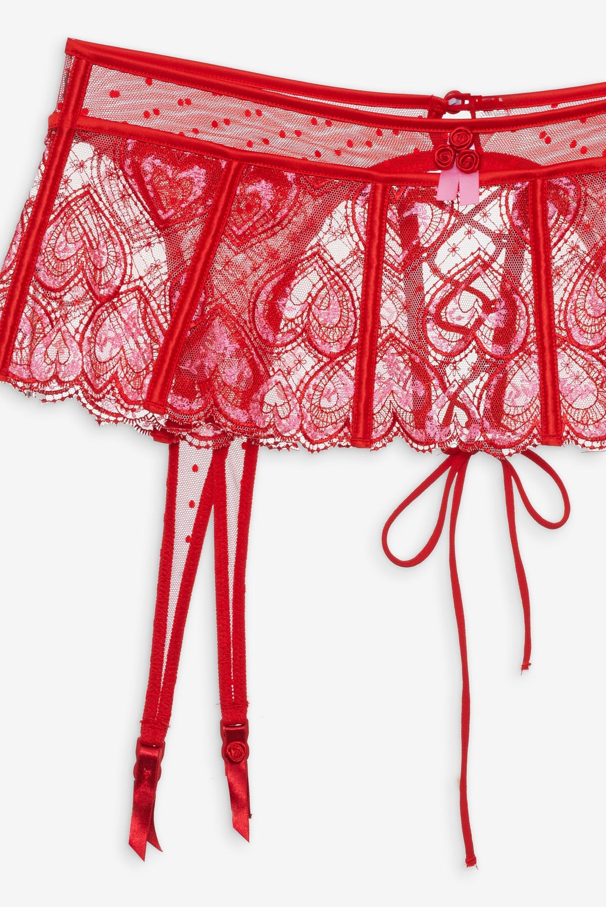 Heartbeat Garter Belt Red - For Love & Lemons