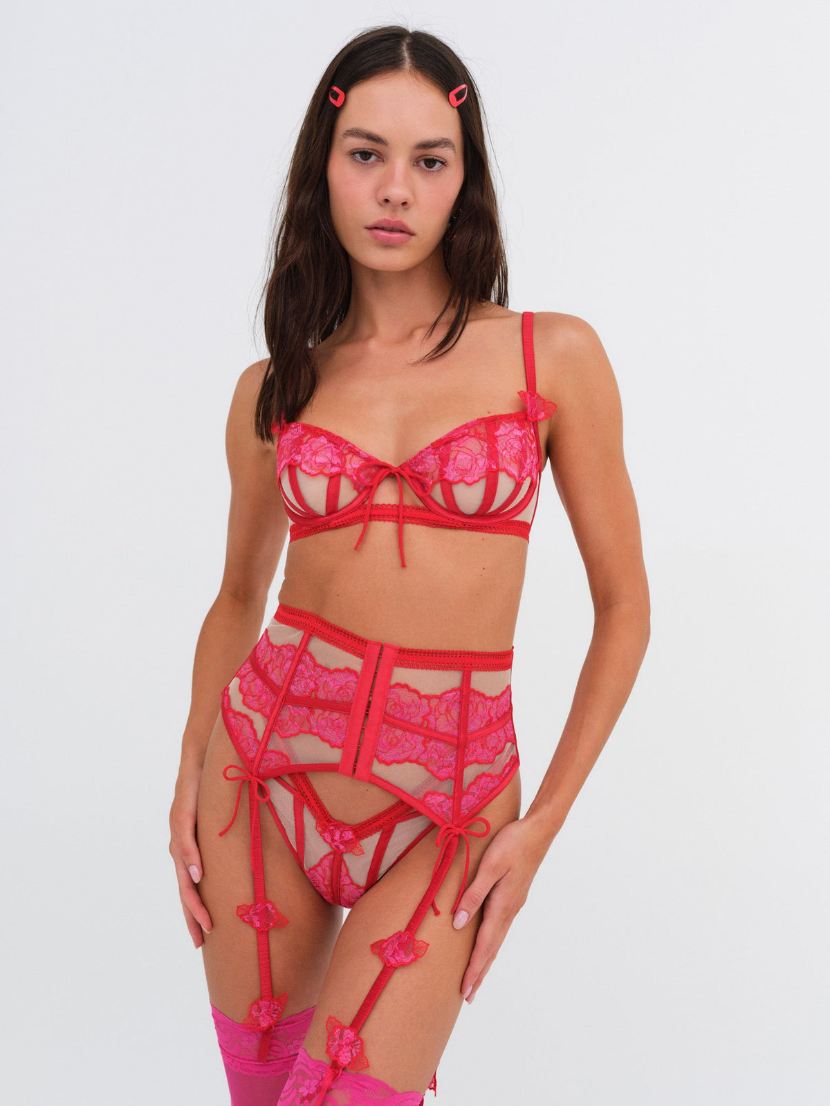 Cordelia Garter Belt Red - For Love & Lemons