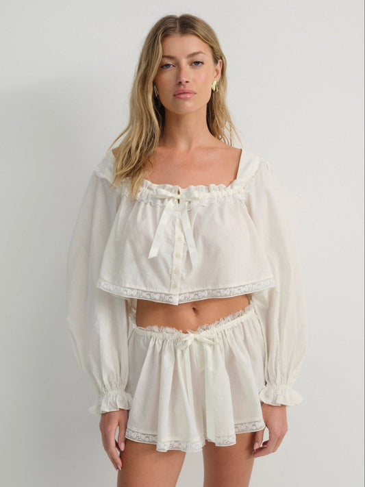 Venetia Sleep Top Vintage Cream - For Love & Lemons