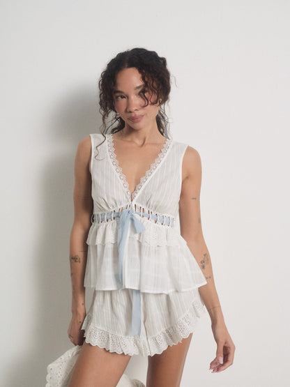 Jia Sleep Top White - For Love & Lemons