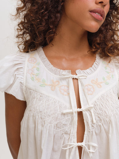 Megan Sleep Top White - For Love & Lemons