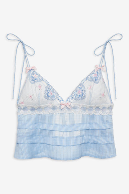 Dainty Doily Sleep Top Blue - For Love & Lemons