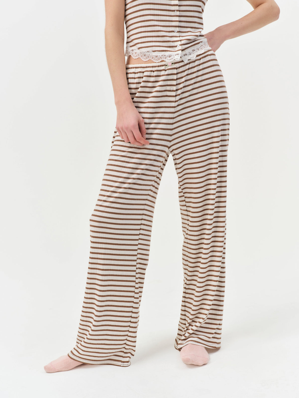 Bella Wide Leg Pant Brown - For Love & Lemons