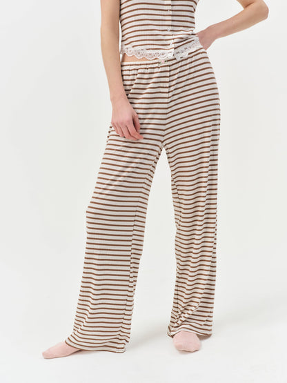 Bella Wide Leg Pant Brown - For Love & Lemons