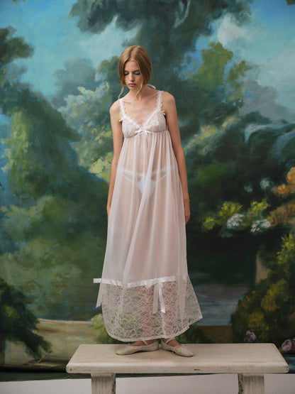 Eyelet Rose Maxi Slip Dress White - For Love & Lemons