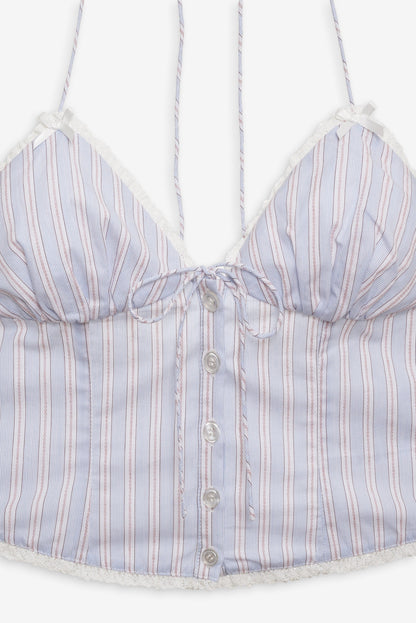 Lakeside Stripe Top Blue - For Love & Lemons