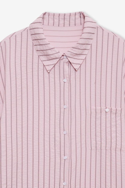 Mindy Button-Down Shirt Pink - For Love & Lemons