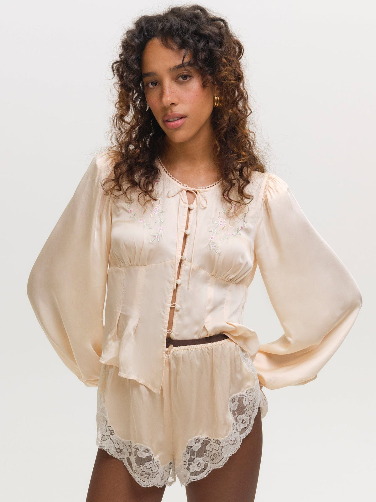 Roseanne Shorts Pale Peach - For Love & Lemons