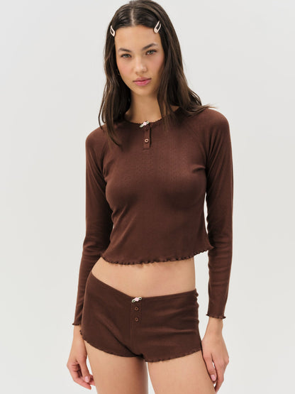 Elliana Sleep Short Chocolate - For Love & Lemons