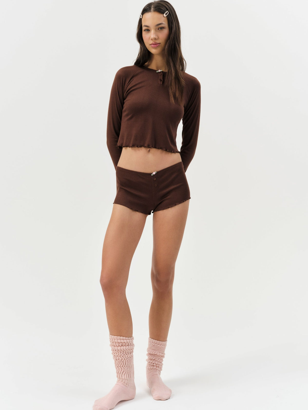 Elliana Sleep Short Chocolate - For Love & Lemons