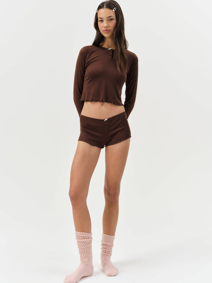 Elliana Sleep Short Chocolate - For Love & Lemons