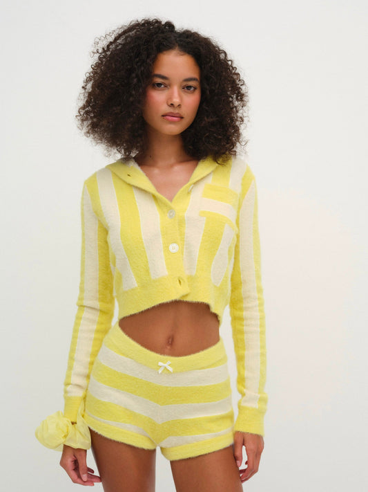 Sleepy Stripe Hoodie Yellow - For Love & Lemons