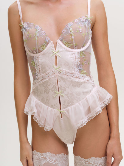 Pastel Bouquets Bodysuit Pink - For Love & Lemons