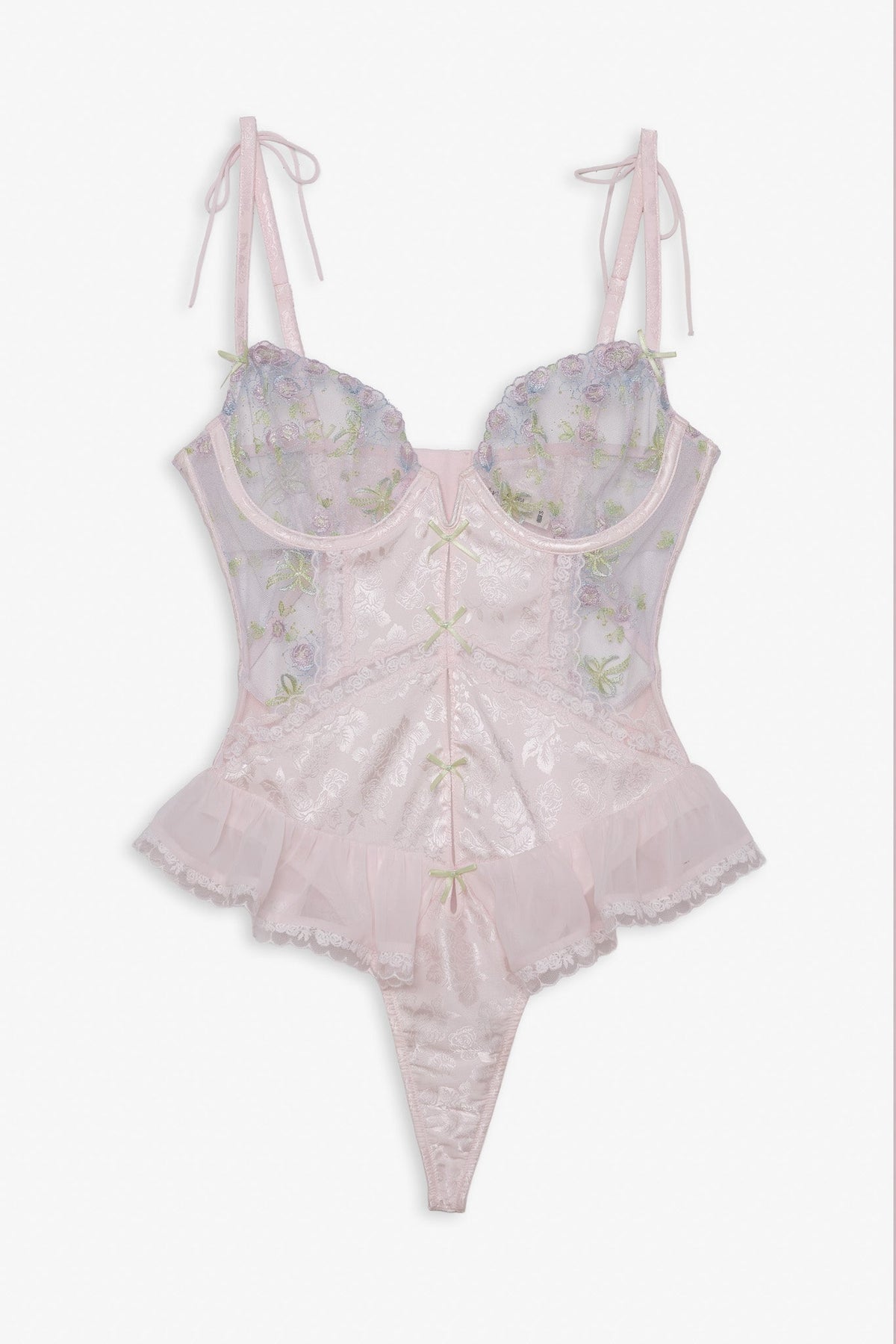 Pastel Bouquets Bodysuit Pink - For Love & Lemons