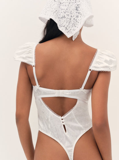 Rita Rose Bodysuit White - For Love & Lemons