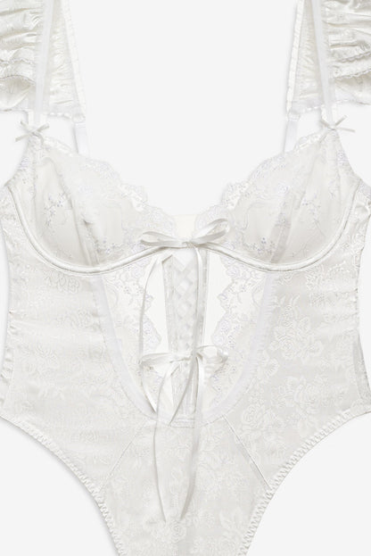 Rita Rose Bodysuit White - For Love & Lemons