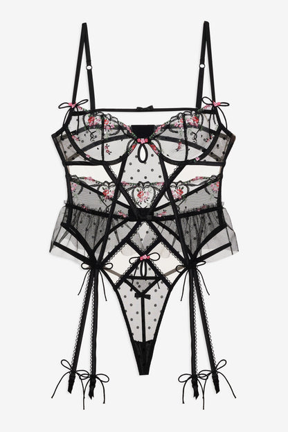 Lovestruck Bows Teddy Black - For Love & Lemons