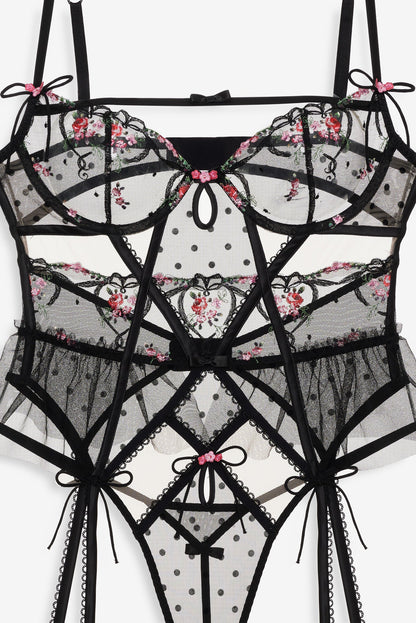 Lovestruck Bows Teddy Black - For Love & Lemons