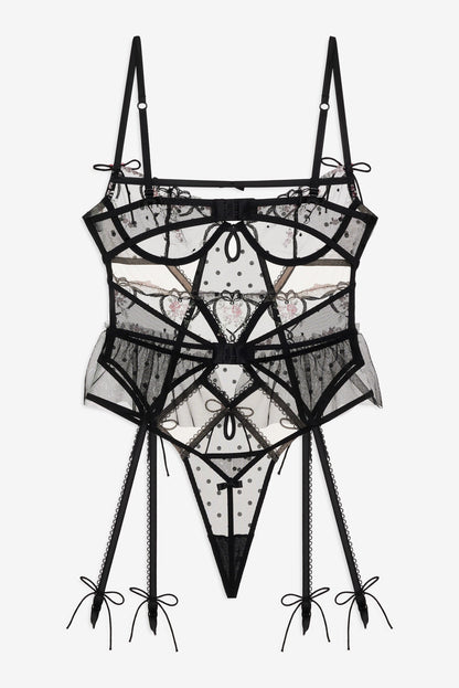 Lovestruck Bows Teddy Black - For Love & Lemons