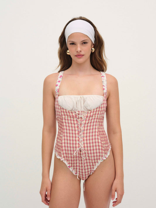 Georgia Bodysuit Mauve - For Love & Lemons