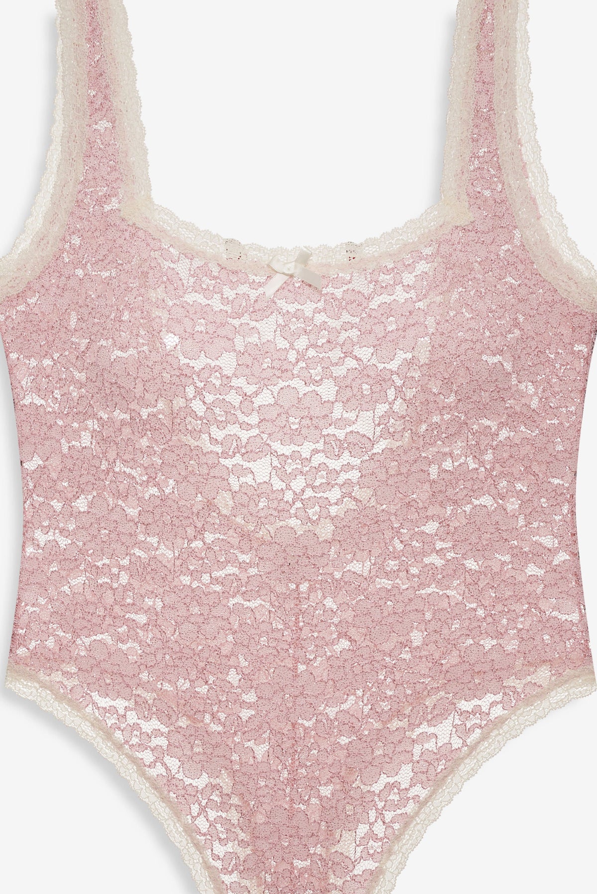 Pamela Stretch Lace Bodysuit Pink - For Love & Lemons