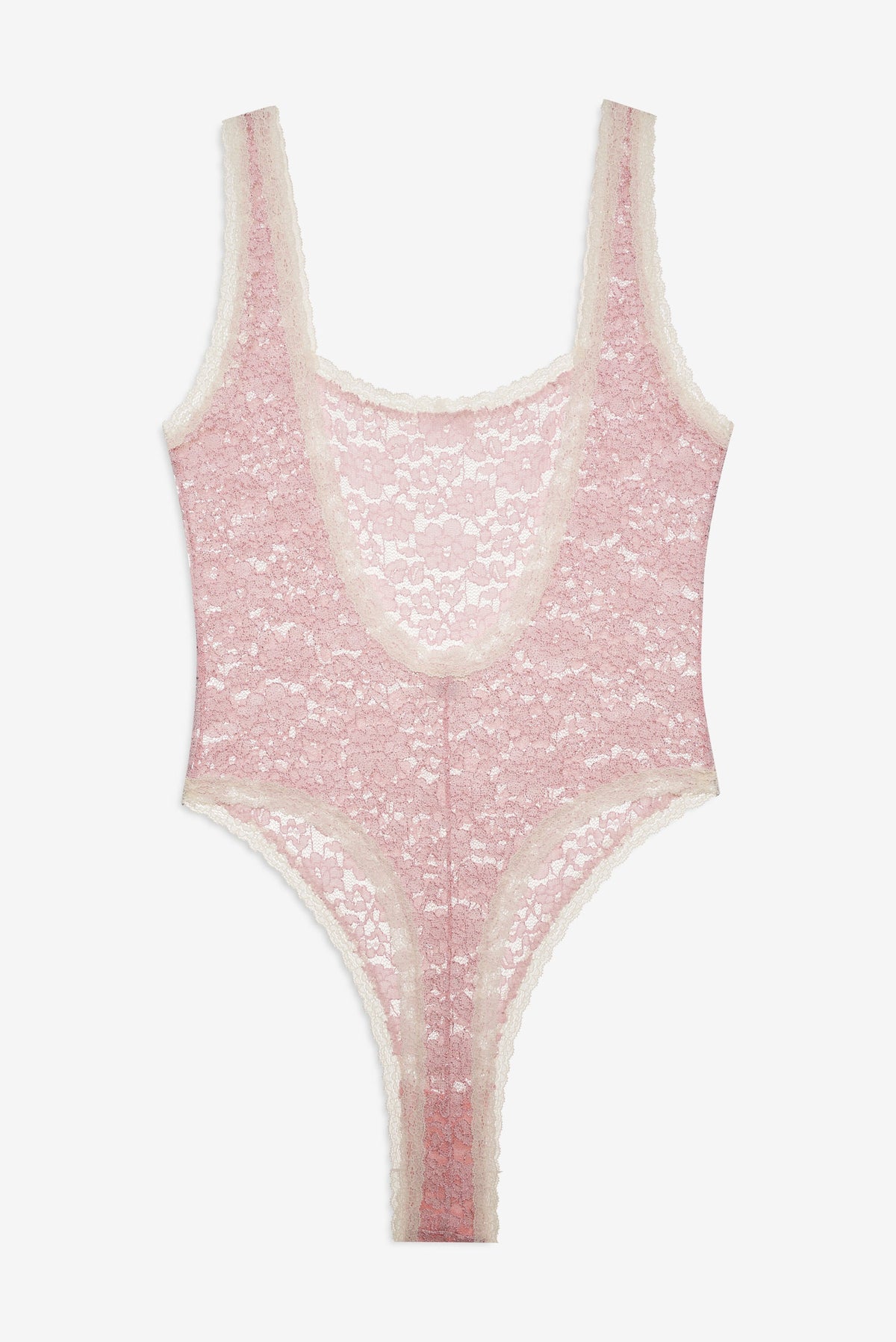 Pamela Stretch Lace Bodysuit Pink - For Love & Lemons