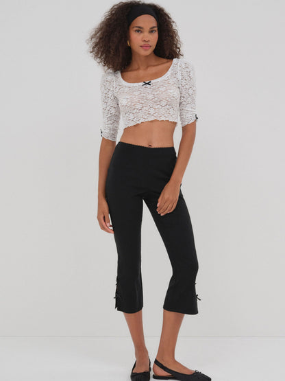 Sally Stretch Lace Top White - For Love & Lemons
