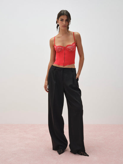 Fiona Lace Bustier Red - For Love & Lemons