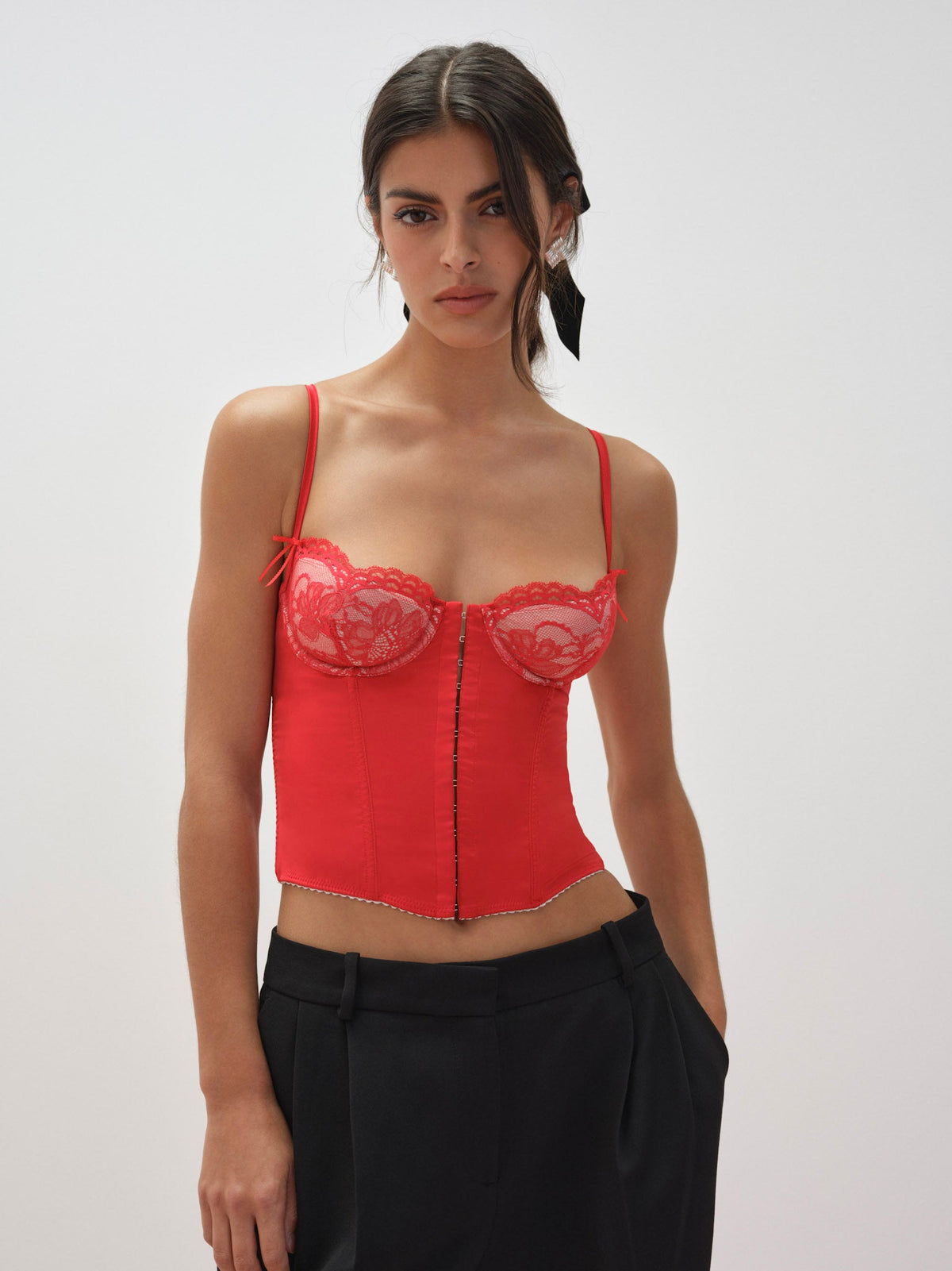 Fiona Lace Bustier Red - For Love & Lemons