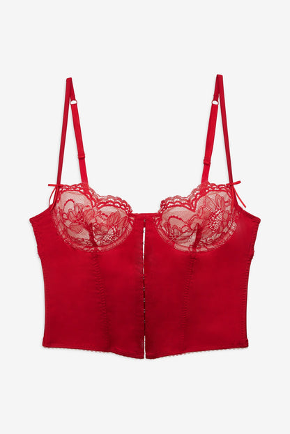 Fiona Lace Bustier Red - For Love & Lemons