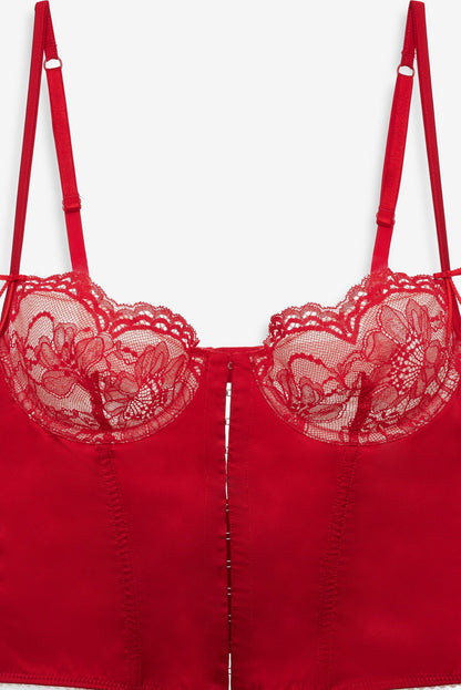 Fiona Lace Bustier Red - For Love & Lemons