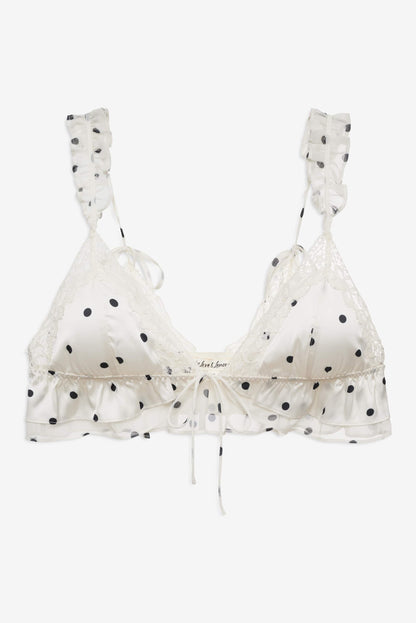 Butterfly Lace Ruffle Bralette Cream - For Love & Lemons