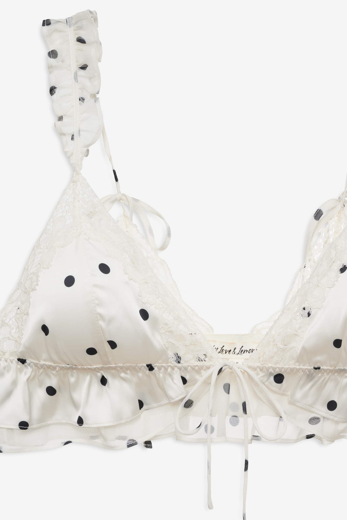Butterfly Lace Ruffle Bralette Cream - For Love & Lemons