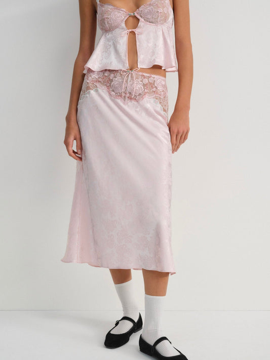 Camilla Midi Skirt Pink - For Love & Lemons