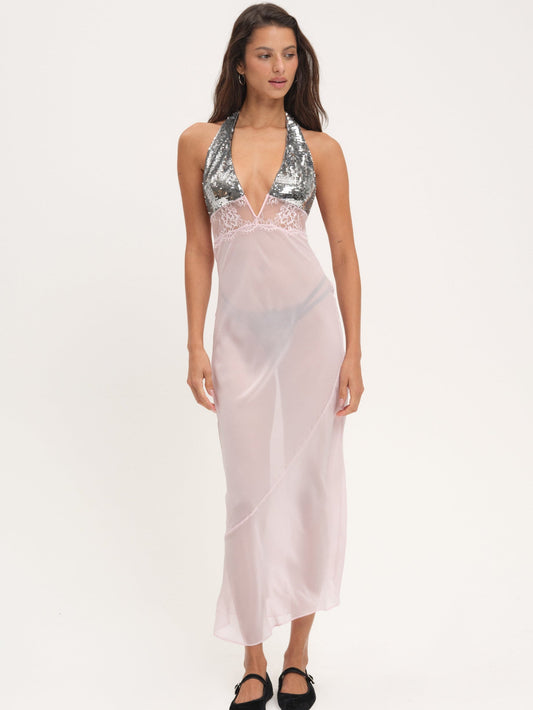 Maia Maxi Slip Dress Pink - For Love & Lemons