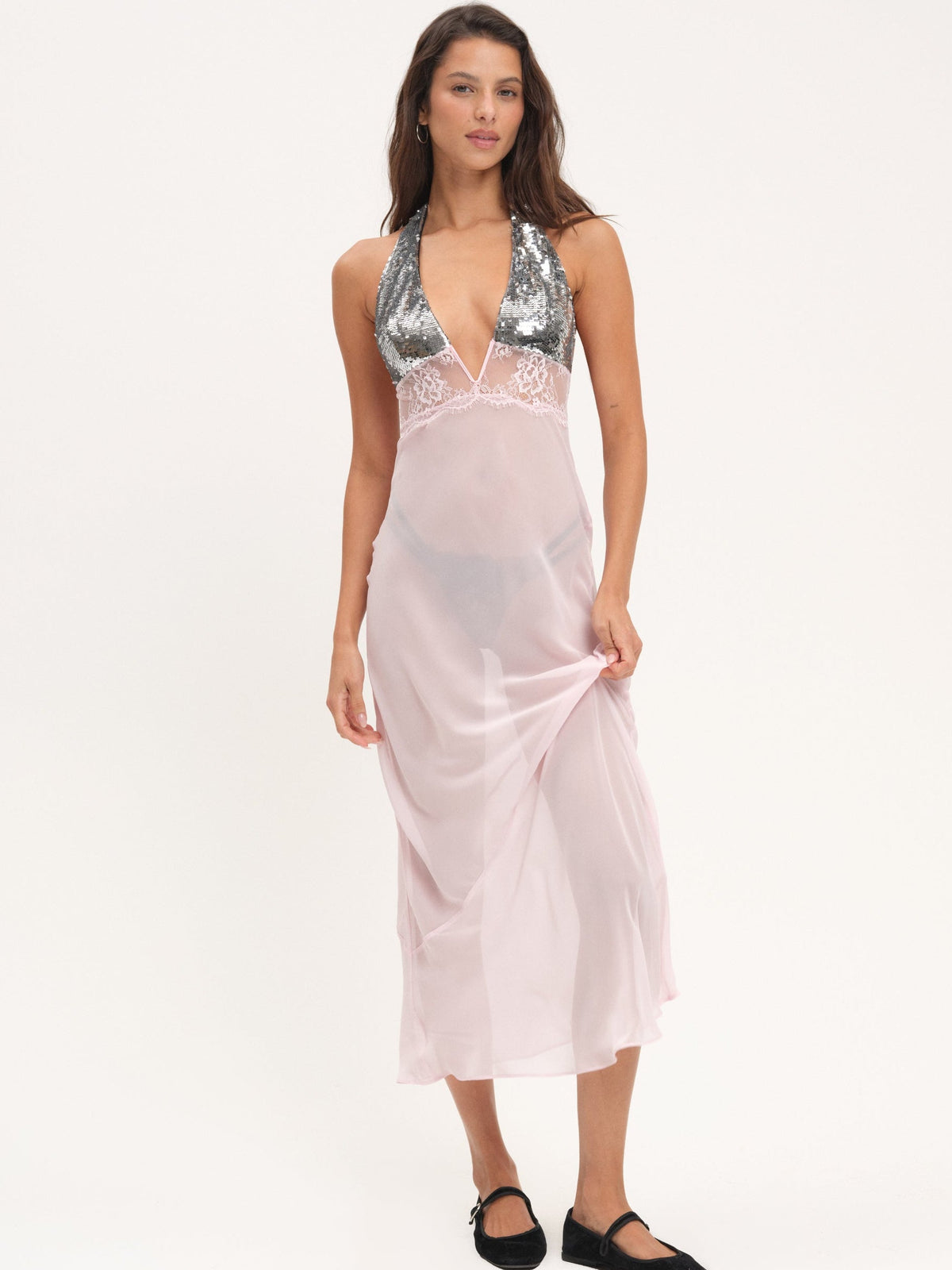 Maia Maxi Slip Dress Pink - For Love & Lemons