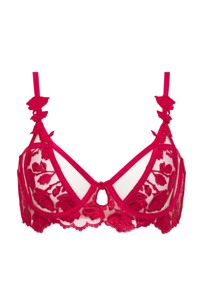 Romantic Roses Underwire Bra Red - For Love & Lemons