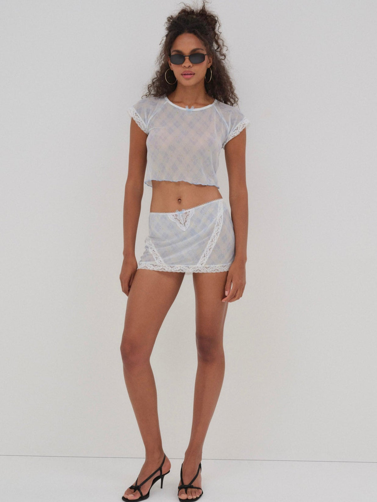 Dee Dee Daisy Mini Skirt Blue - For Love & Lemons