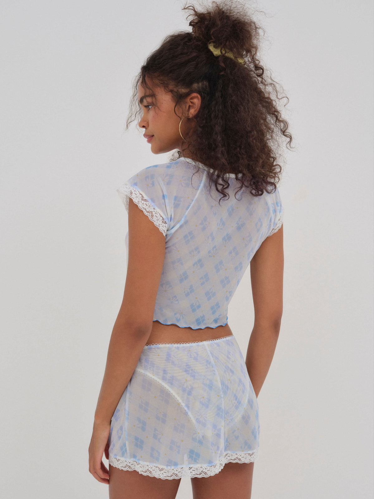Dee Dee Daisy Mini Skirt Blue - For Love & Lemons