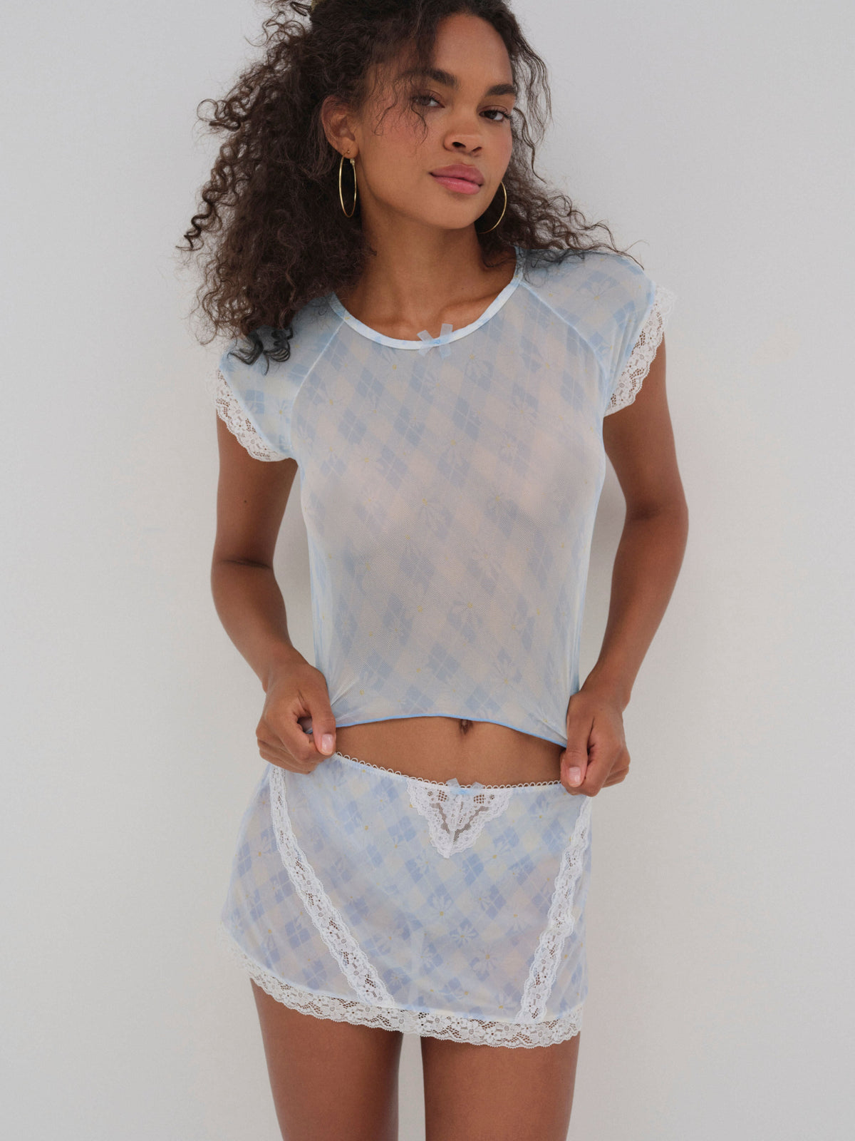 Dee Dee Daisy Tee Blue - For Love & Lemons
