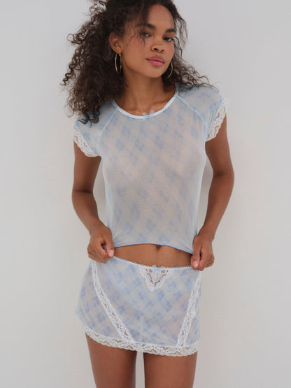 Dee Dee Daisy Tee Blue - For Love & Lemons