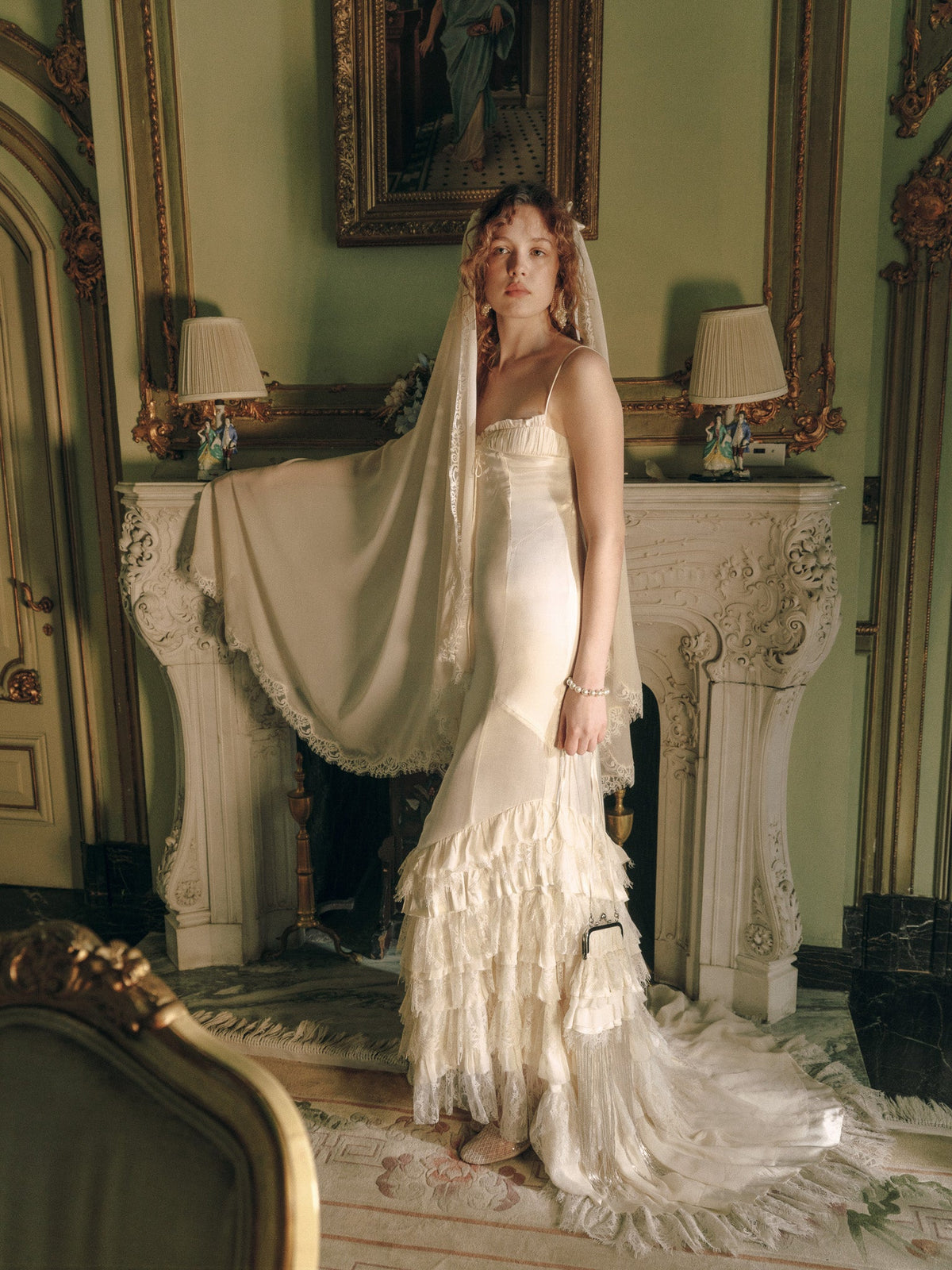 Vienna Ruffled Gown Cream - For Love & Lemons
