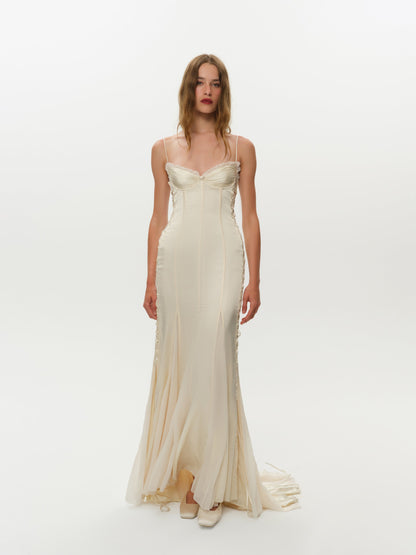 Valentia Gown Pearled Ivory - For Love & Lemons