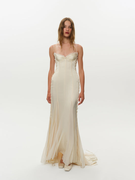 Valentia Gown Pearled Ivory - For Love & Lemons