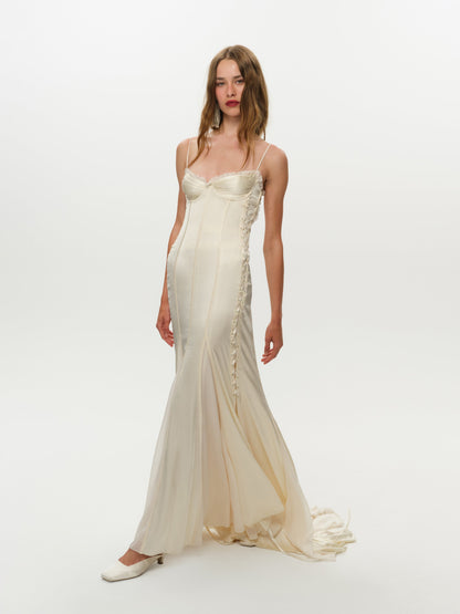 Valentia Gown Pearled Ivory - For Love & Lemons